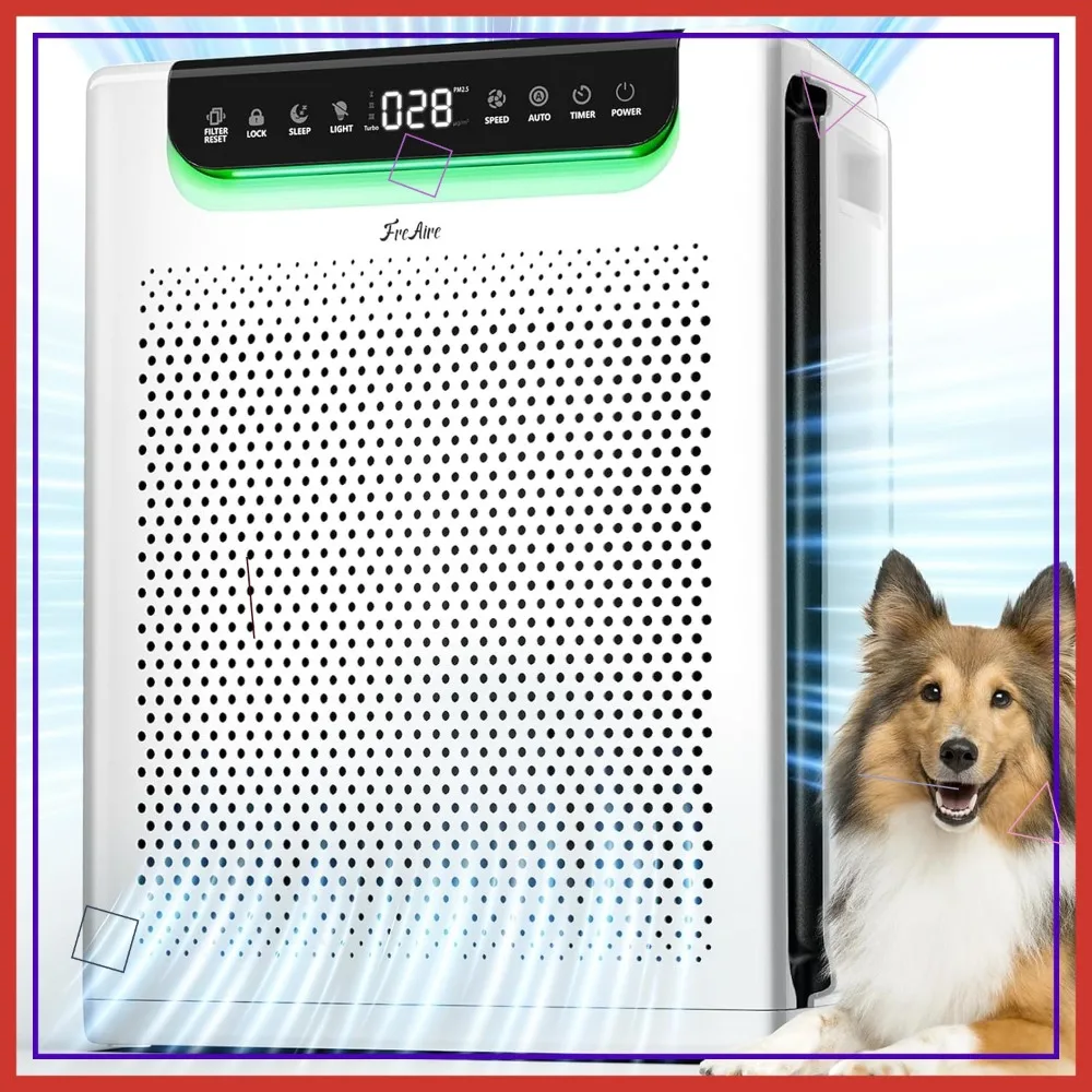 

Очиститель воздуха для больших помещений, охватывает площадь 2600 кв. футов, моющиеся фильтры, турбо-режим, дисплей PM2.5, режим сна с уровнем шума 22 дБ, для устранения запахов шерсти животных и дыма