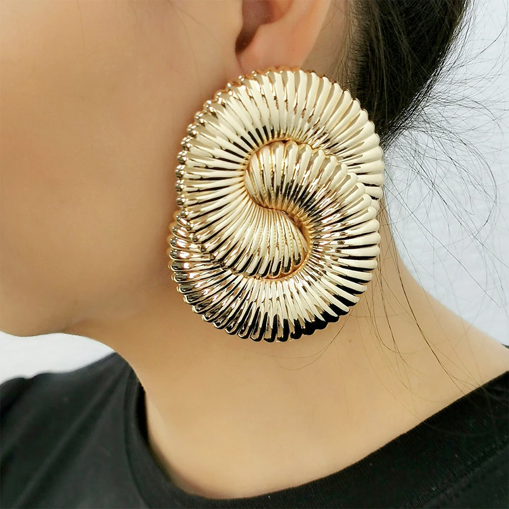 

Fashion Earrings Boldly Fashionable Twisted Large Earring Dubai Jewelry African Retro Exaggerate Original Accessories Best Sale