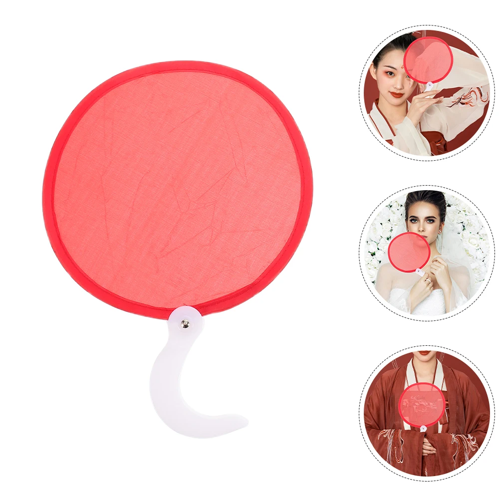 

Hand Held Fans Folding Foldable Handheld Pocket Round Performance Red Dancing Child