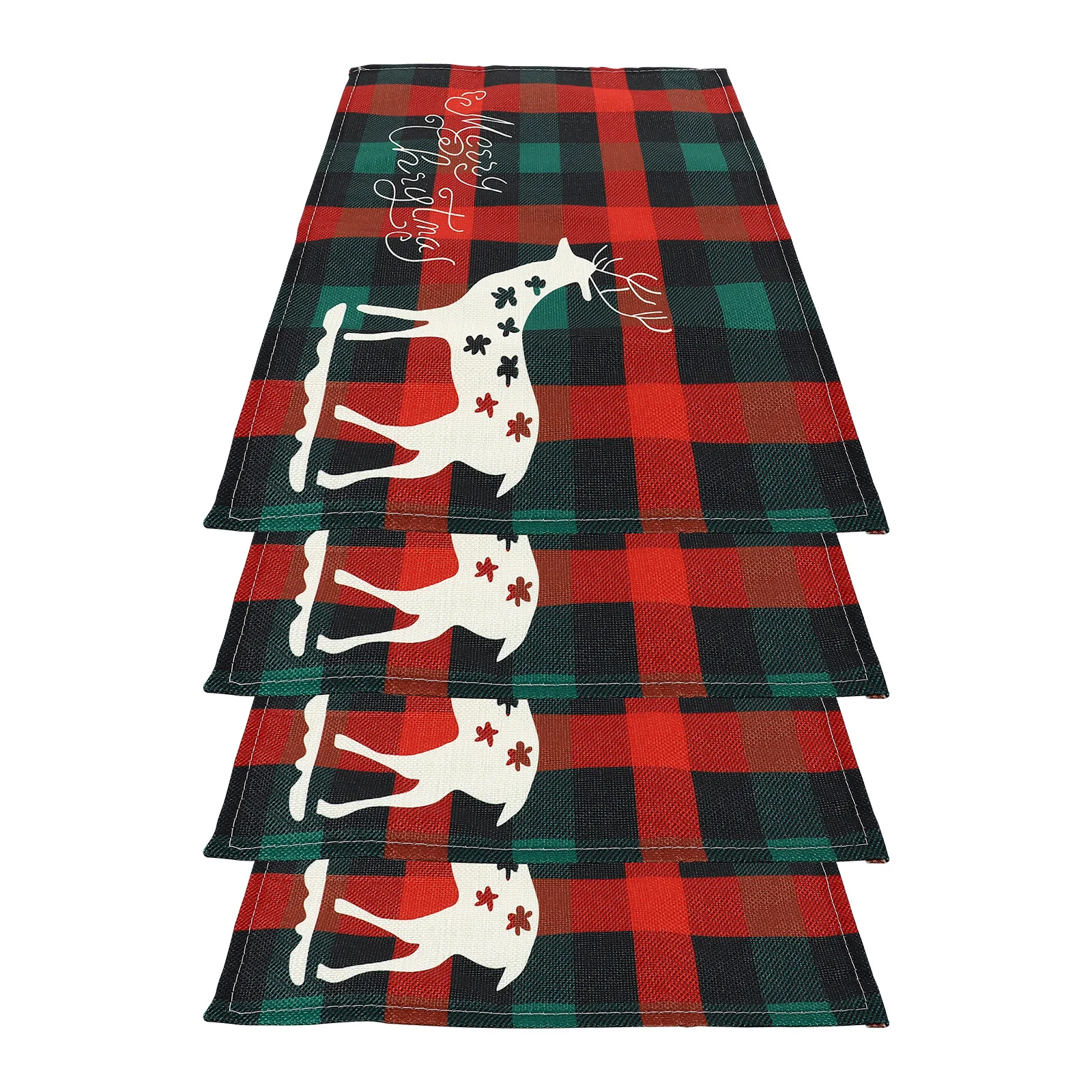 4 قطعة المفارش عيد الميلاد الجدول الديكور القماش المواد قابلة لإعادة الاستخدام عطلة حفلة ديكور المنزل الزفاف حصيرة عيد الميلاد تحديد الموقع #3