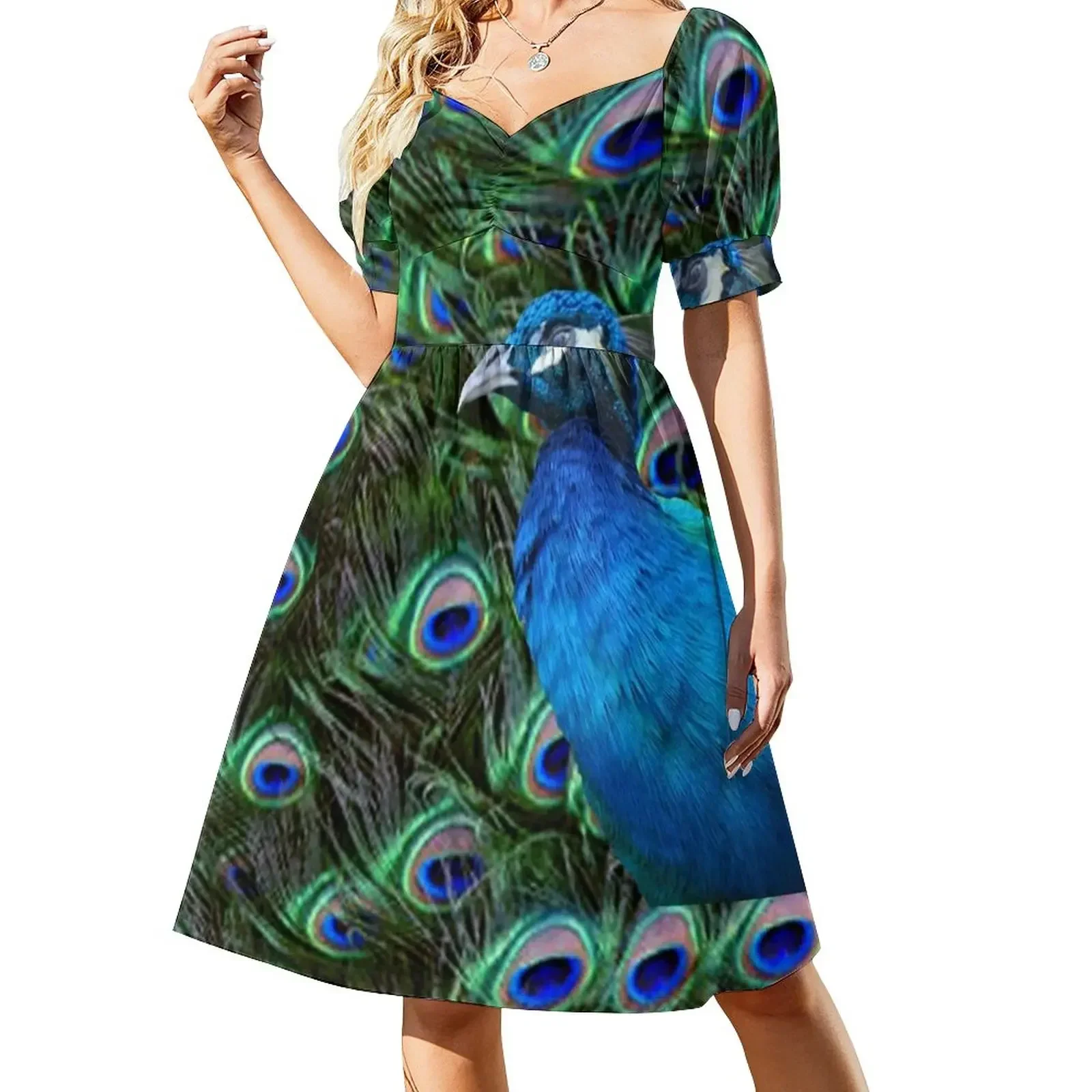 Peacock and Feather Sleeveless Dress Women's dresses women formal occasion dresses women's evening dress 2025 Beachwear Dress