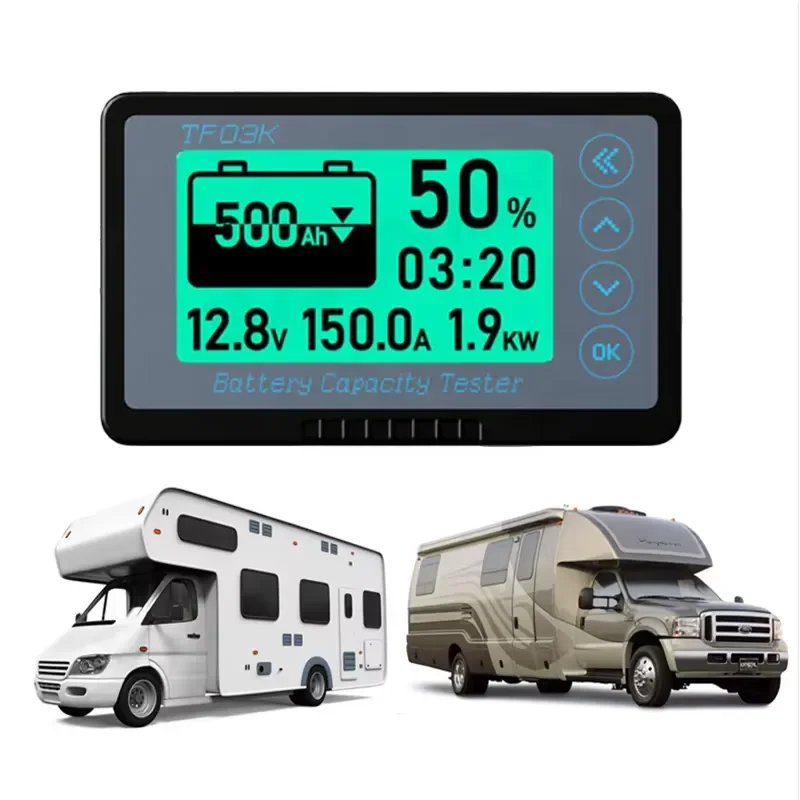 TF03K 8-120V 350A Battery Monitor Meter Capacity Level Tester Indicator Digital Display for Car Boat RV Solar Power System