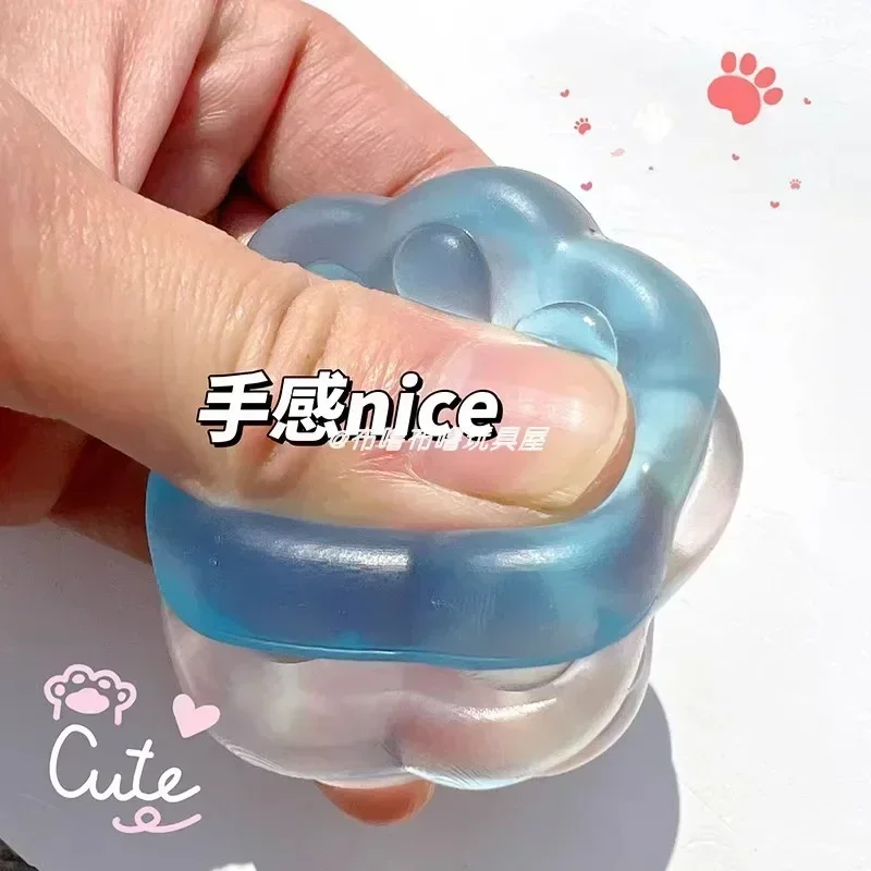 Transparent Cat Claw Squeeze Toys Quick Rebound Jelly Mini Cute Sensory Toys Realistic Fidget Funny Cat Claw Toy Gift