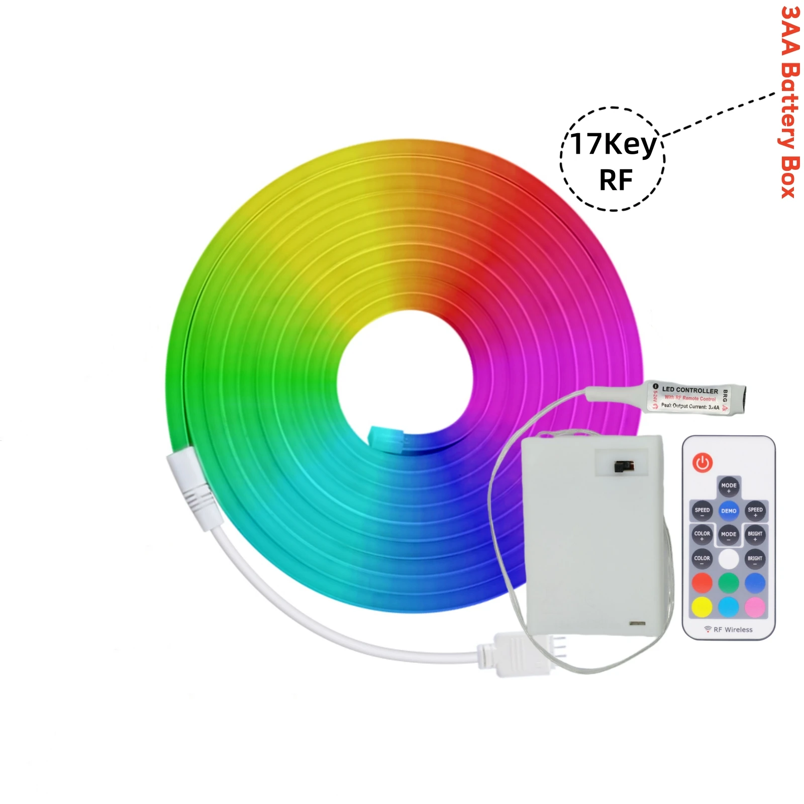 HEGEHE 5V RGB Neon Streifen Licht 1M 2M 3M 3AA Batterie Box Mit Bluetooth Fernbedienung wasserdichte Flexible Band Band Für Home Decor 4