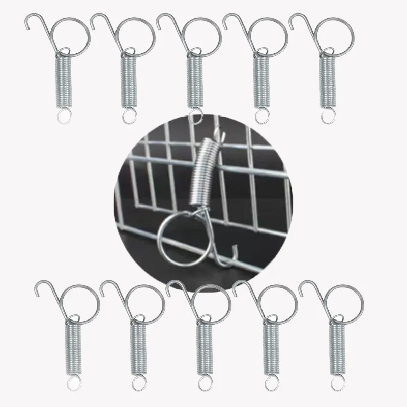 

Multifunctional Spring Cage Door Clips (Set of 10) Sturdy Tension-Retaining Springs Suitable for Rabbit, Bird and Hamster Cages