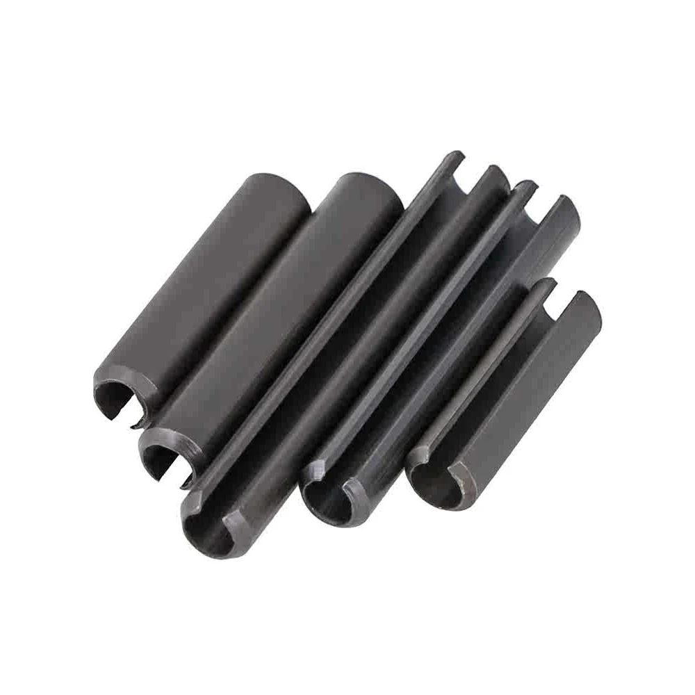Pasador de resorte de acero 65Mn M4 M5 M6 M8 pasador de posicionamiento abierto cilíndrico negro pasadores de tensión divididos ranurados elásticos longitud 6/8/10-80mm