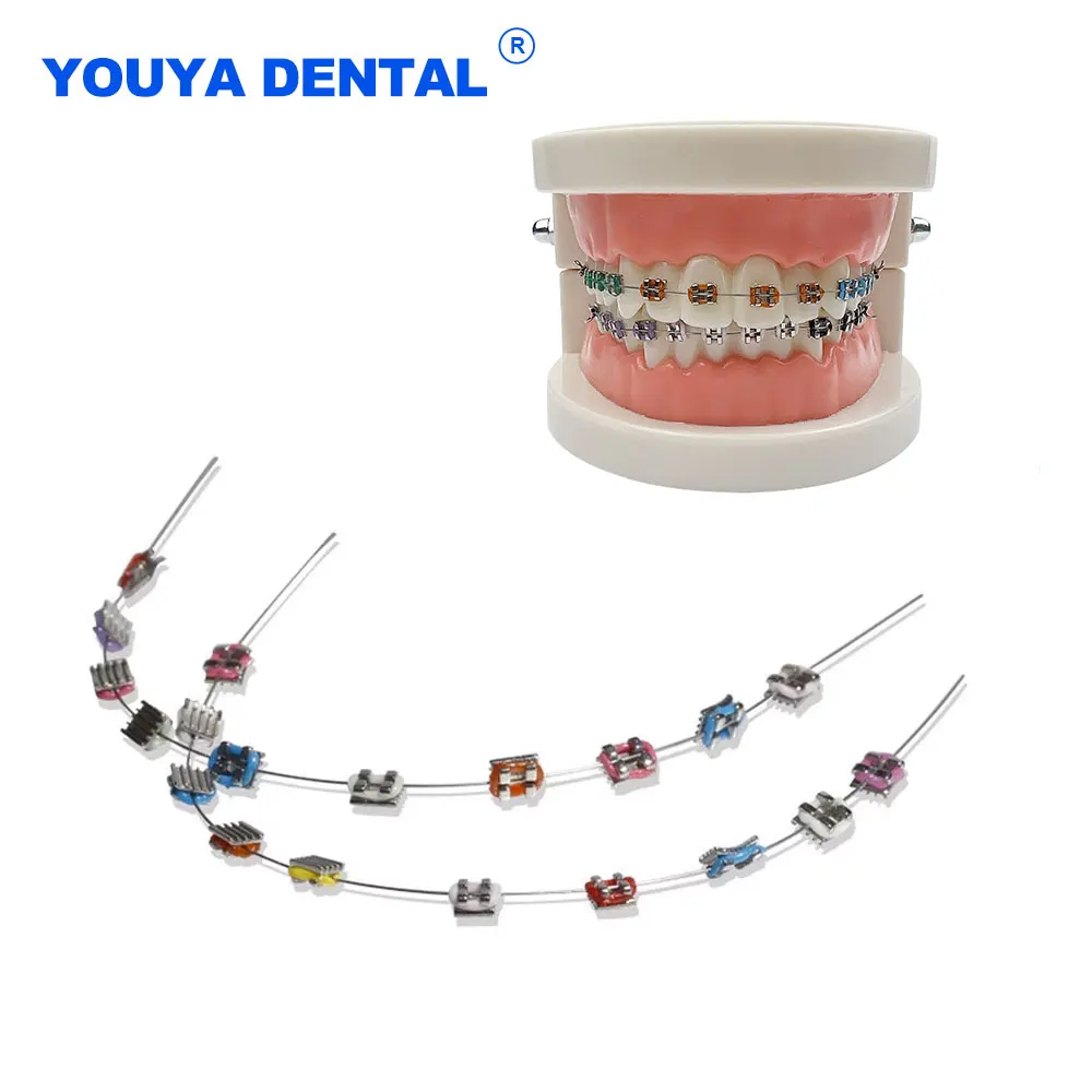 1pair Colorful Hook Temporary Tooth Decoration Dentistry Brackets Braces Metal Bracket Colorful Ligature Ties Dental Decoration