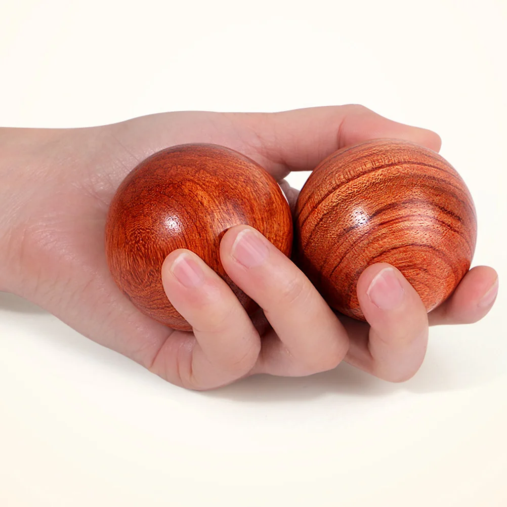 

2Pcs Wooden Massage Balls Hand Exercise Balls 5cm Portable Finger Muscle Stretch Hand Massage Roller Acupoint Message Ball