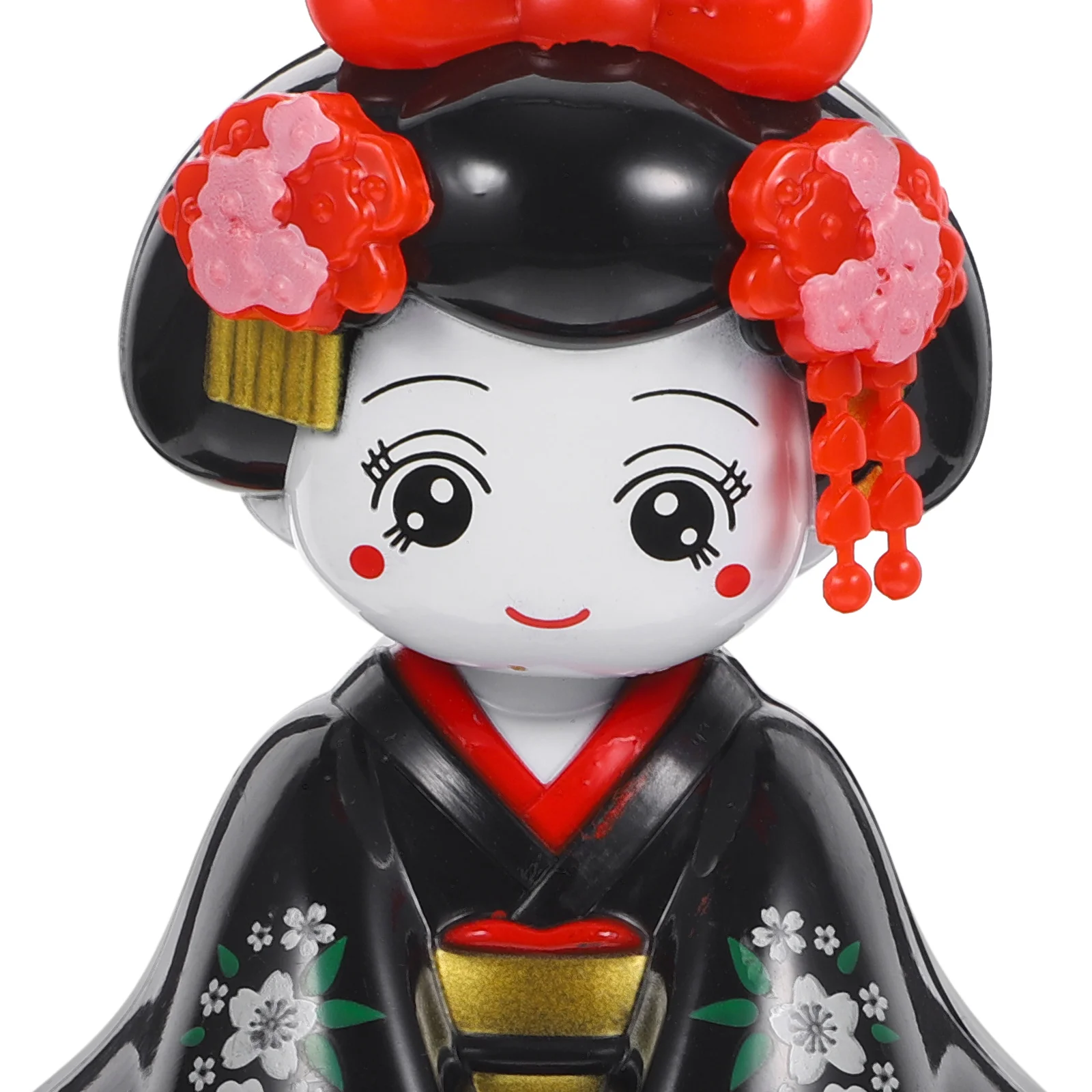 Dierend dansend meisje Bobblehead Mini Speelgoed Kleine Kimono Decor Zetel Rood Zonne-energie