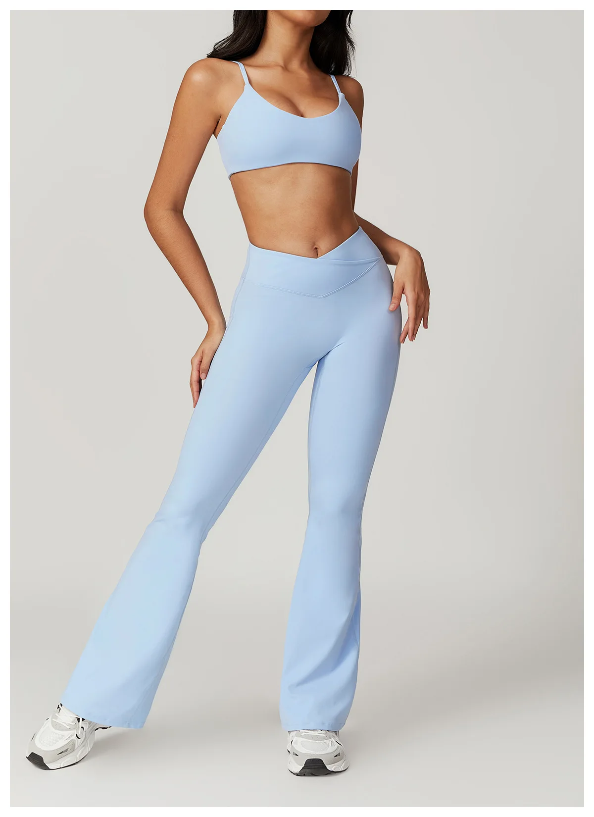 Sommer Neu Damen V-Ausschnitt Sport-BH Push-Up Bandeau-BH Fitness Rückenfreies Crop-Top Damen Workout Yoga Unterwäsche – Detail 12