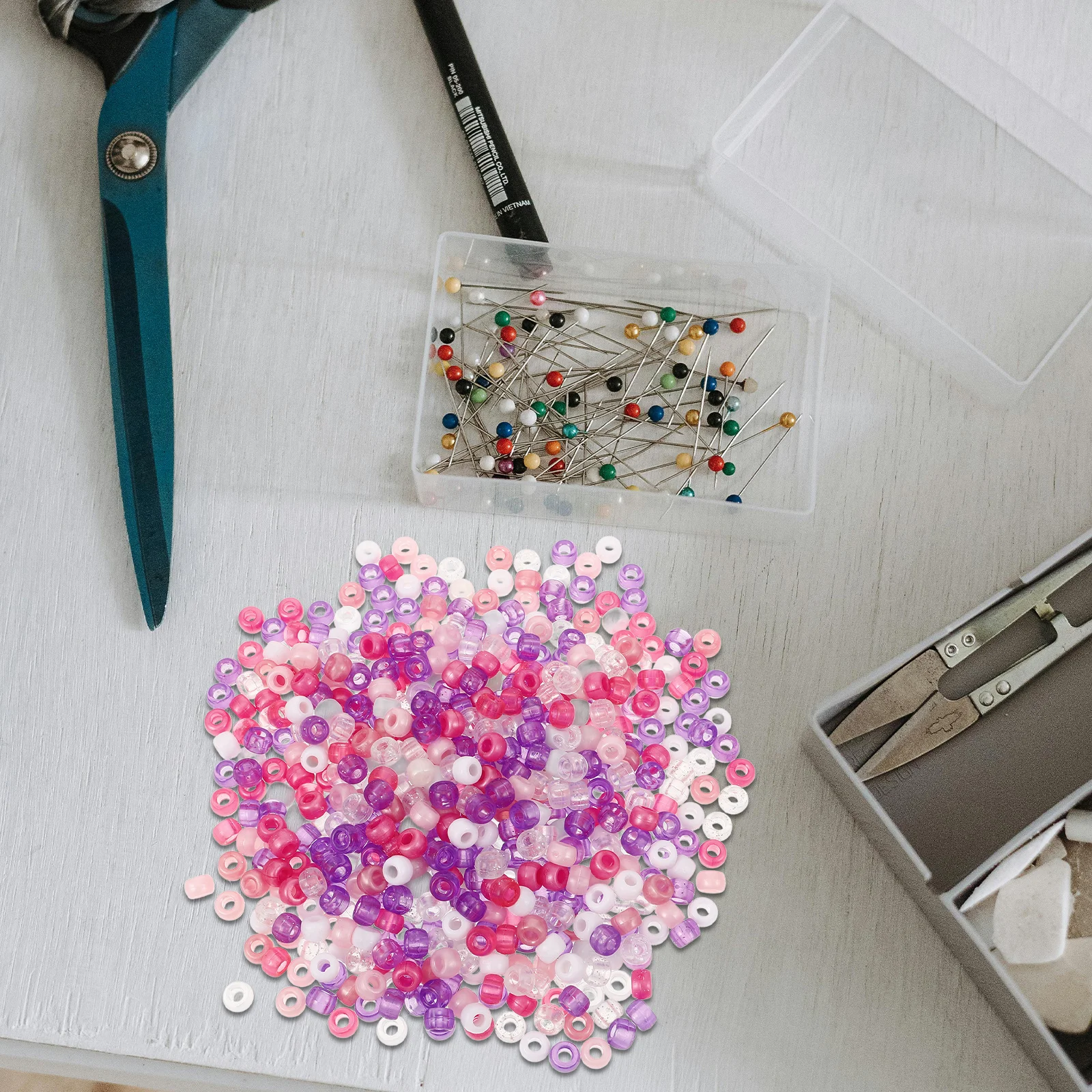 1 حقيبة من الخرز البلاستيكي الملون فضفاض DIY بها بنفسك الحرفية صنع المجوهرات سوار يدوي الصنع اكسسوارات خزر عازل الزخرفية