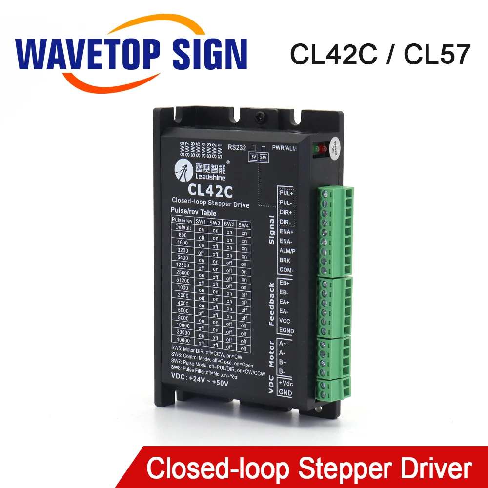 WaveTopSign Leadshine 2Phase Closed-loop Stepper Driver CL42C CL57 Voltage 20-50VDC for Co2 Laser Cutting Engraving Machine