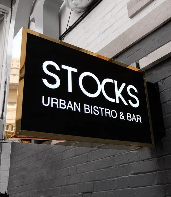 Customized wall panels Round panels Led light boxes on both sides Bar restaurant store signs