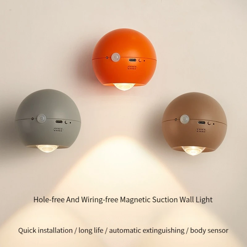 

Wiring-free Dimming LED Read Wall Lamp Human Sensor Charging Magnetic Rotary Sconce Handheld Touch Control Bedside Night Lights