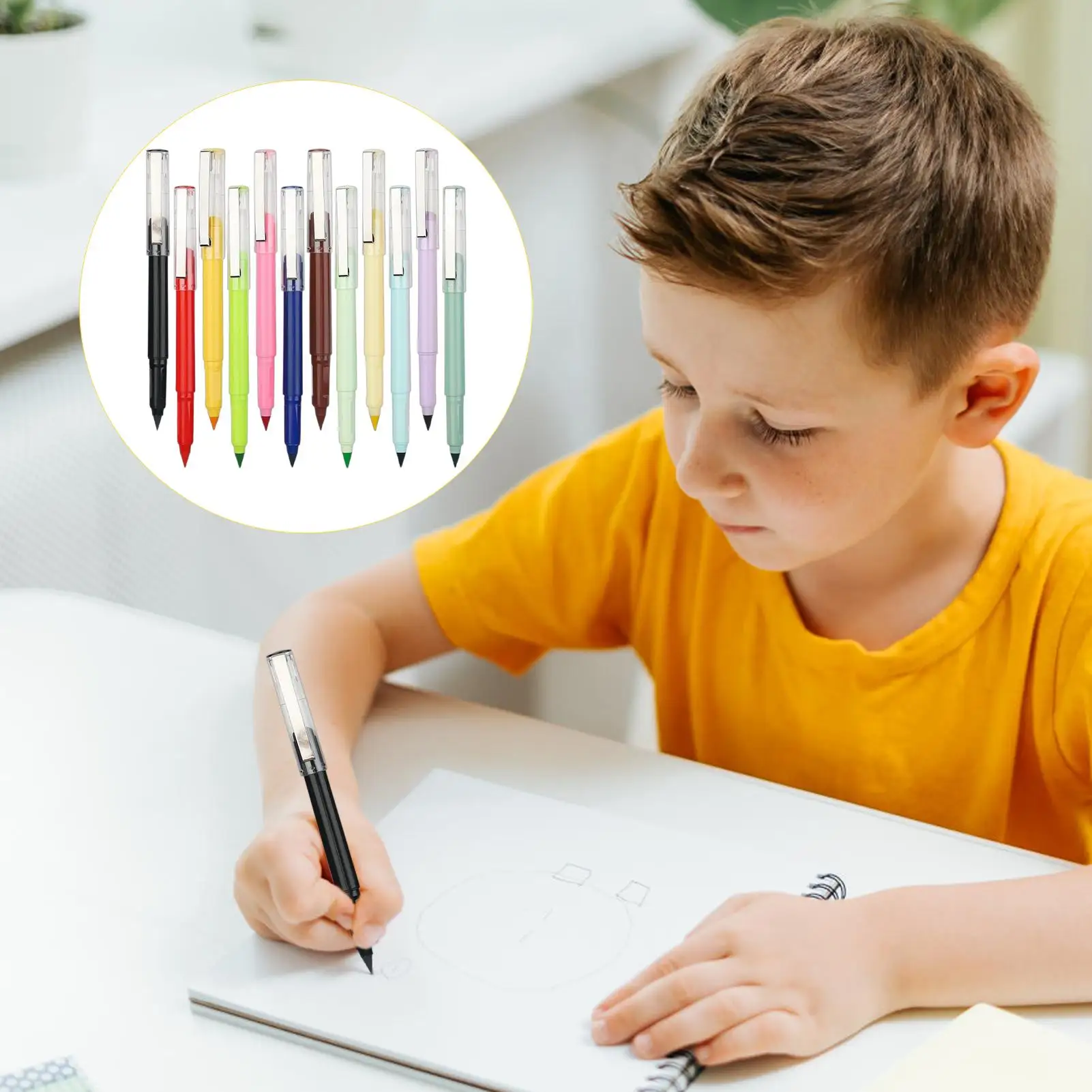 Pensil Abadi Pensil Berkelanjutan 12 Buah Alat Sketsa Tulis Selamanya Tidak Perlu Diasah untuk Gambar Rumah Kantor Sekolah