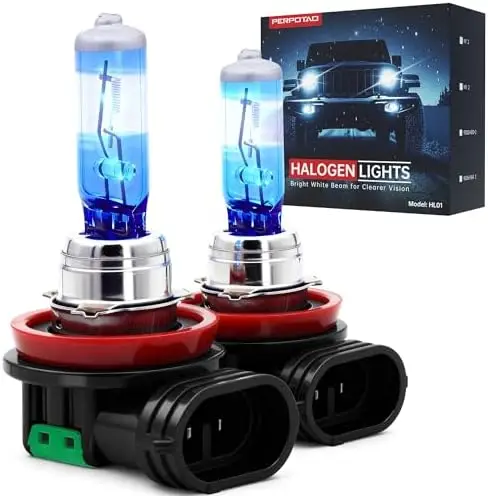 

H11 Halogen Bulbs 12V 55W 3800K - 2 Pack, Bright Warm White, Long-Lasting, Plug & Play for Headlights & Fog Lights