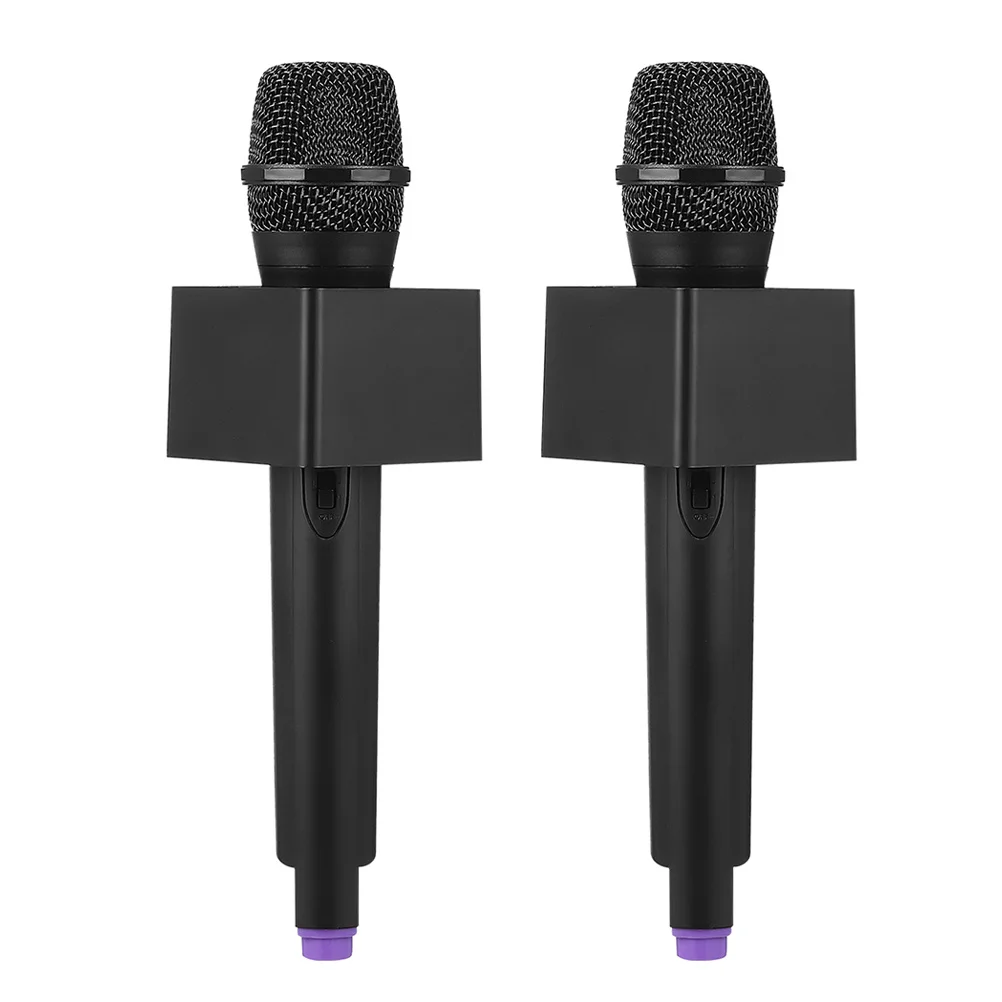 2Pcs Fake Microphones Portable Pretend Mic Small Plastic Karaoke Prop Kids Party Performance Role Simulation Portable Microphone