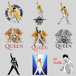 Freddie Mercury The Queen Rock Band Naszywki na ubrania Naklejki termotransferowe DIY T shirt Iron on dla kobiet Kurtki Appliqued