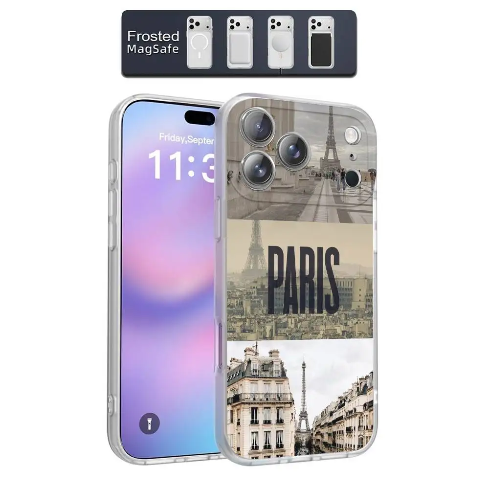 Paris France Passport Flag Travel Phone Case For iPhone 17,16,15,14,13,12,11,Pro,Max,Plus,E,Air,Mini Magnetic Magsafe Frosted
