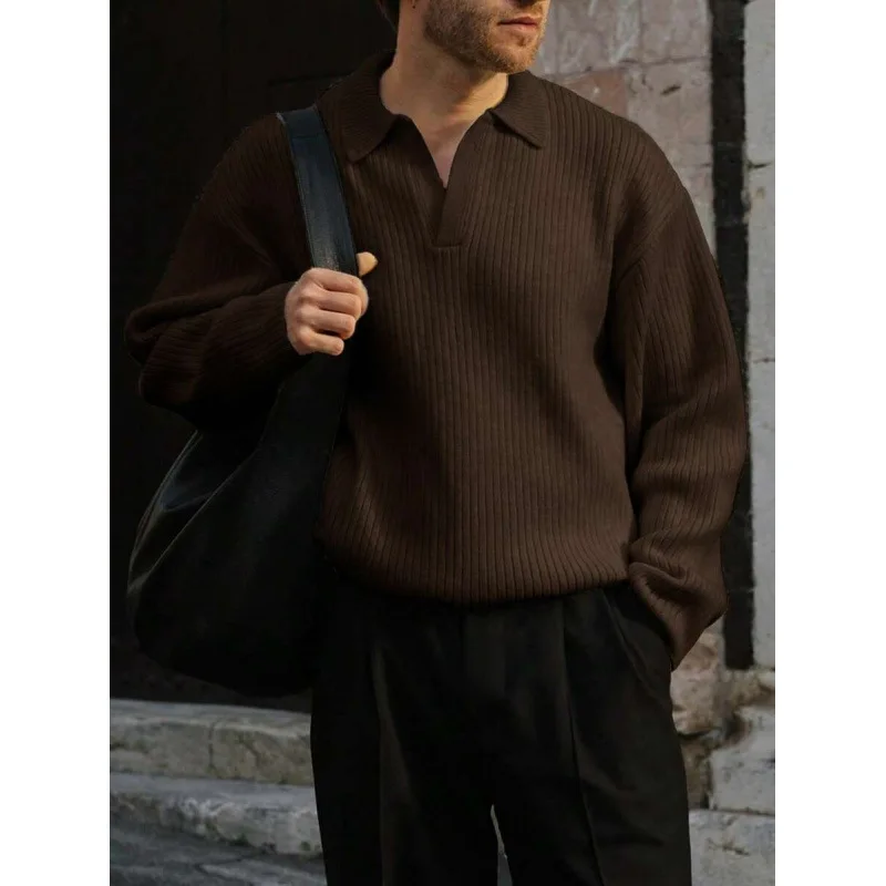 

Color Knit Men's Shirt N 24632 Color Woven Collar Cross-Border Fashion Ladies Sweater Other Style Spring Season
