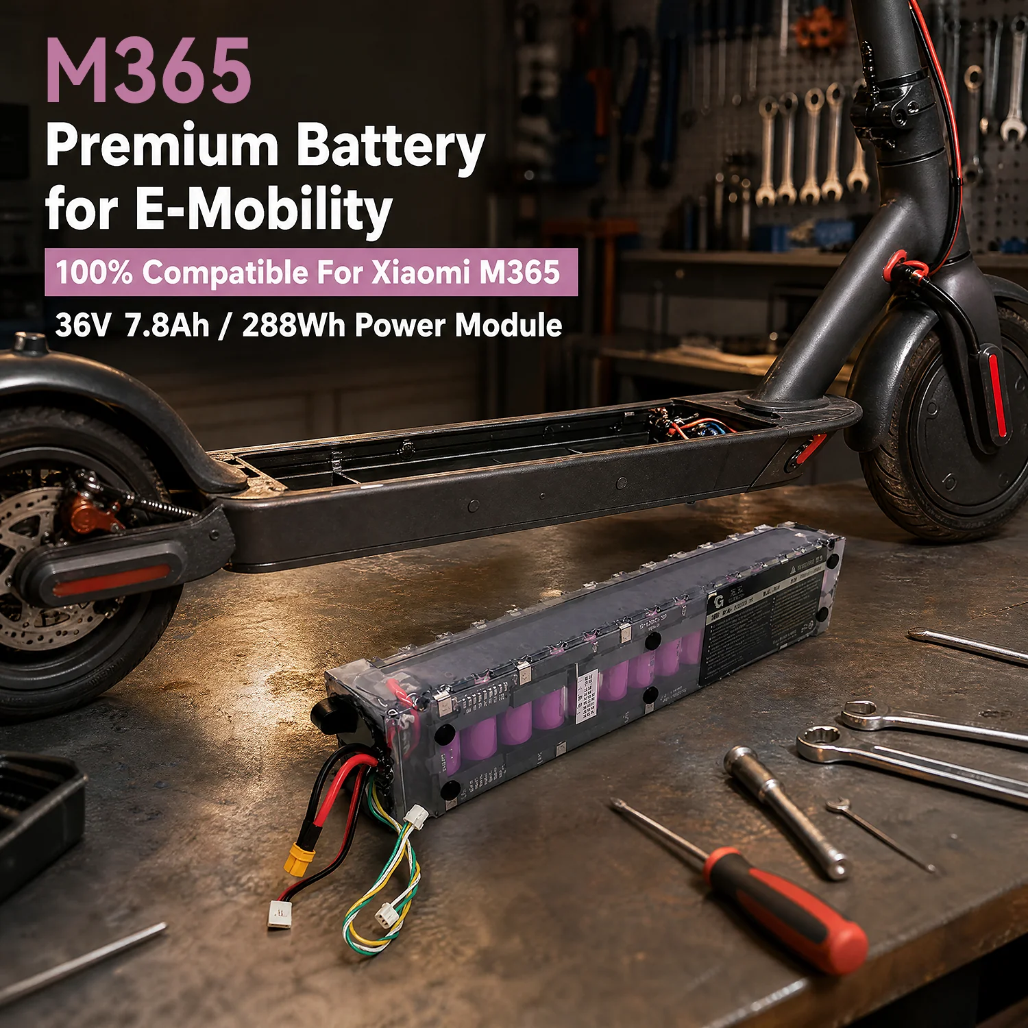 

For Xiaomi M365 36V 7800mAh 10S3P Replacement Battery 18650 Li-ion Pack Compatible M365 Pro Scooter 800+ Cycle with BMS