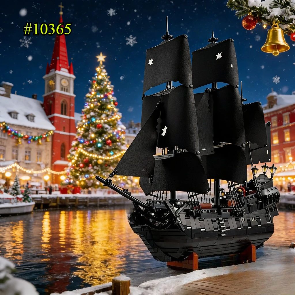 مجموعات مكعبات بناء المراكب الشراعية القراصنة السوداء 10365 متوافقة مع جزيئات Lego مناسبة لهدايا عيد الميلاد 2862 قطعة