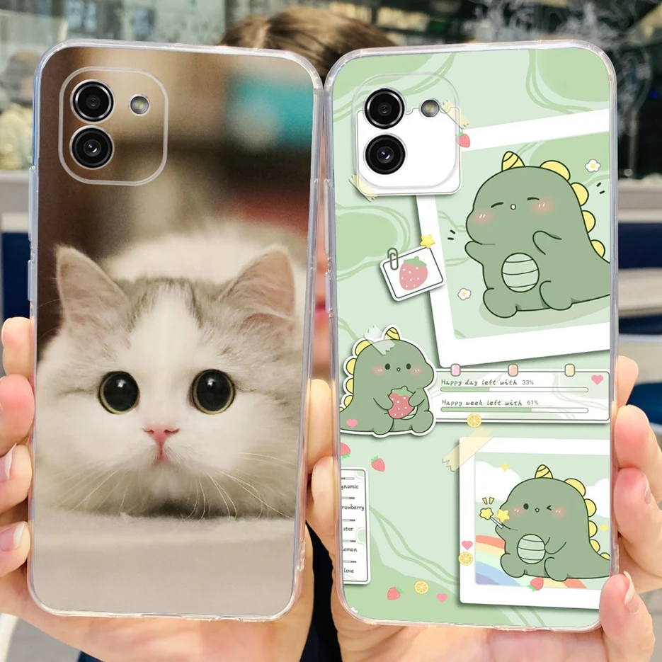 For Samsung Galaxy A03 Case SM-A035F Stylish Painted Cover Clear Silicone Phone Cases For Samsung A03 A 03 GalaxyA03 Soft Fundas