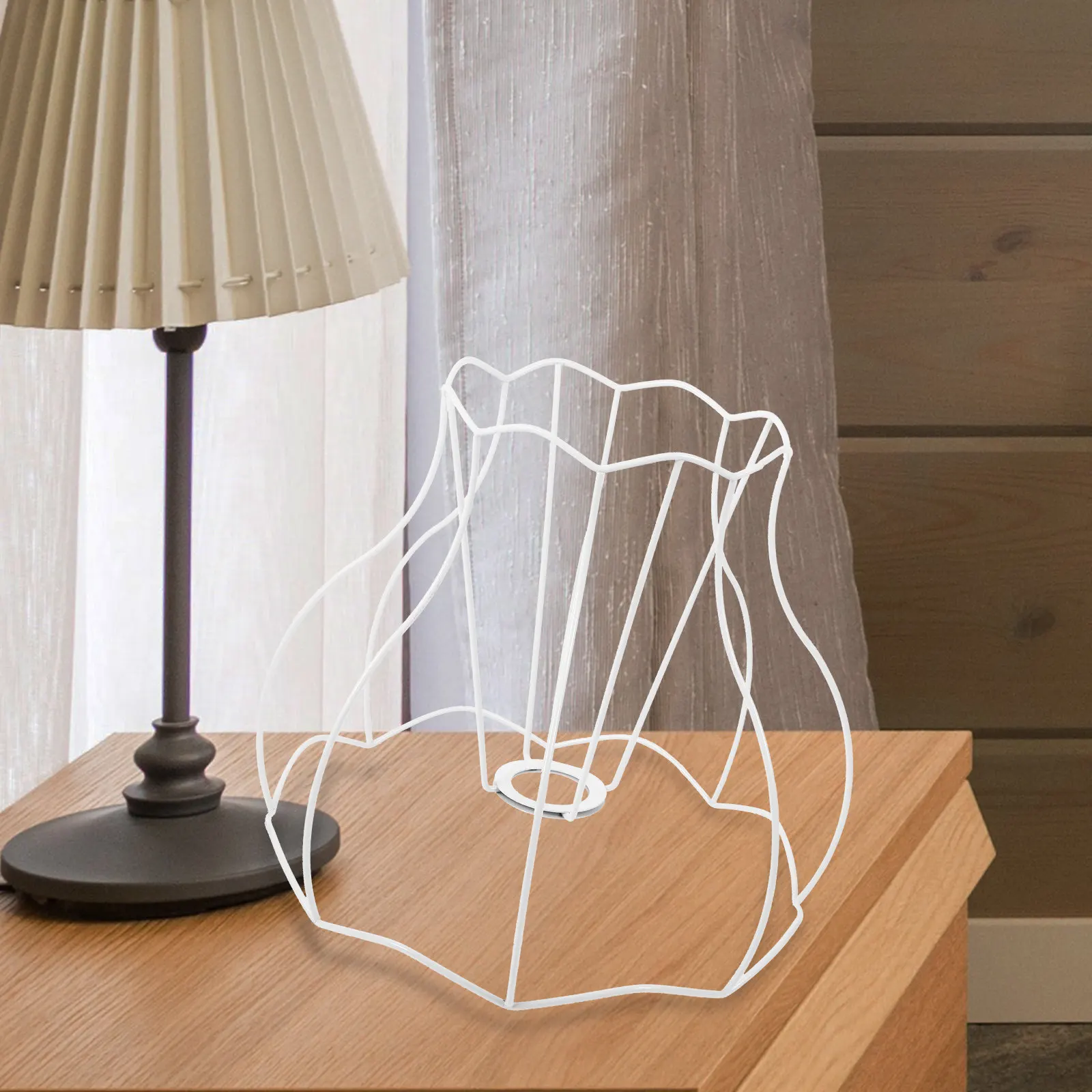 DIY Lampshade Frame Iron Table Lamp Frame Lightweight Sturdy Stable Metal Lampshade Rack Compatible with Desk Floor Lamp Shades