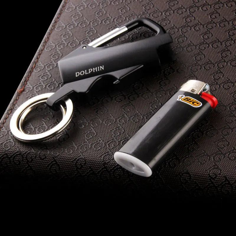 Multi Functional Outdoor Mini Bic J5 Lighter Metal Holder Case  Explosion Multifunctional Bottle Opener Keychain Backpack Buckle