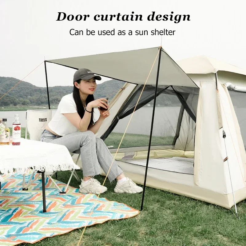 Outdoor AutomaticFully Tent 5~8 Person Beach Quick Open Folding Camping Double Rainproof Camping Shelters One Bedroom