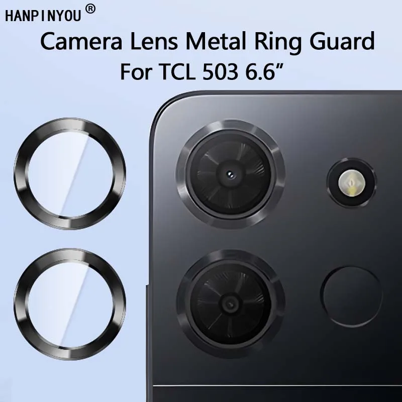 1 Pack = 2 Ringe Für TCL 503 Ultra Dünne Klare Luxus Kamera Objektiv Schutz Metall Ring Schutz Gehärtetem Glas film Abdeckung Schild Kappe