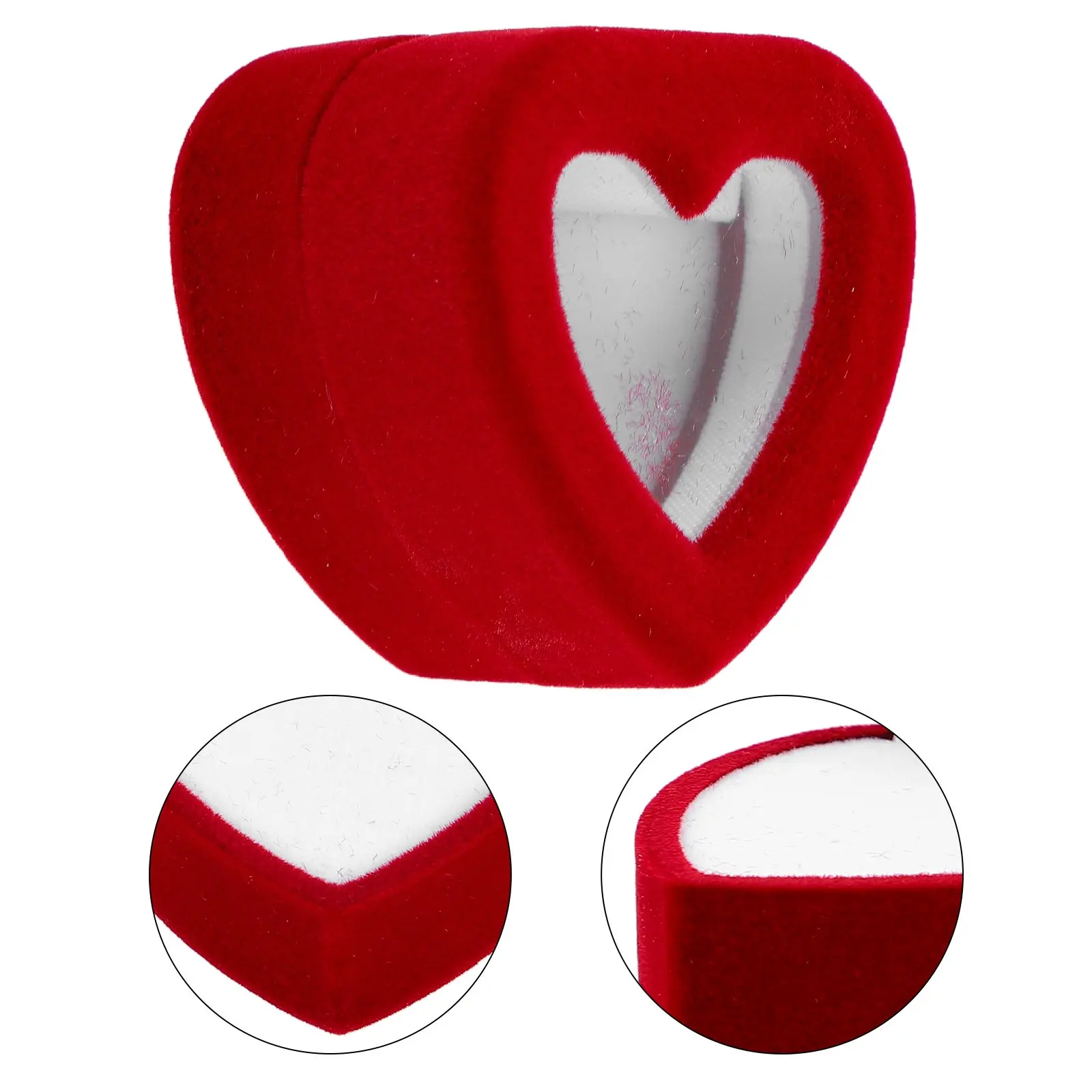 

Valentines Day Heart Shape Ring Box Transparent Elegant Jewelry Packaging for Engagement Rings Wedding Ceremony Ring