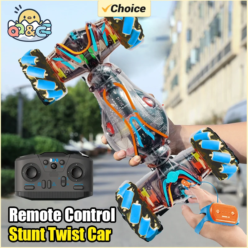 

Трюк-автомобиль 2,4G Rc с двойным управлением и датчиком жестов Stunt Twist Автомобиль с дистанционным управлением с распылителем Музыка Детские игрушки Подарки для мальчиков