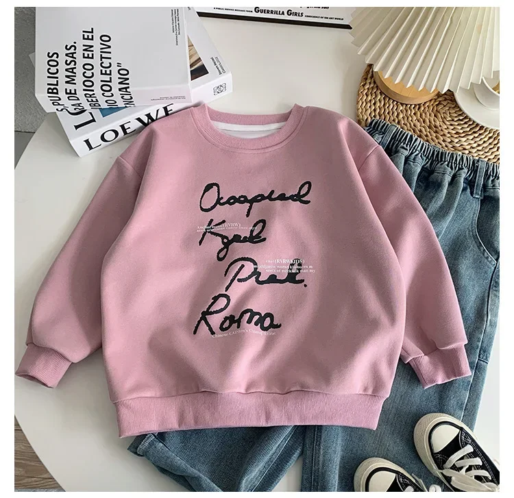 Fashion Autumn Letters Sweatshirt Children\'s Clothing O-Neck long sleeve Tops Boys soft loose Hoodies Pullover