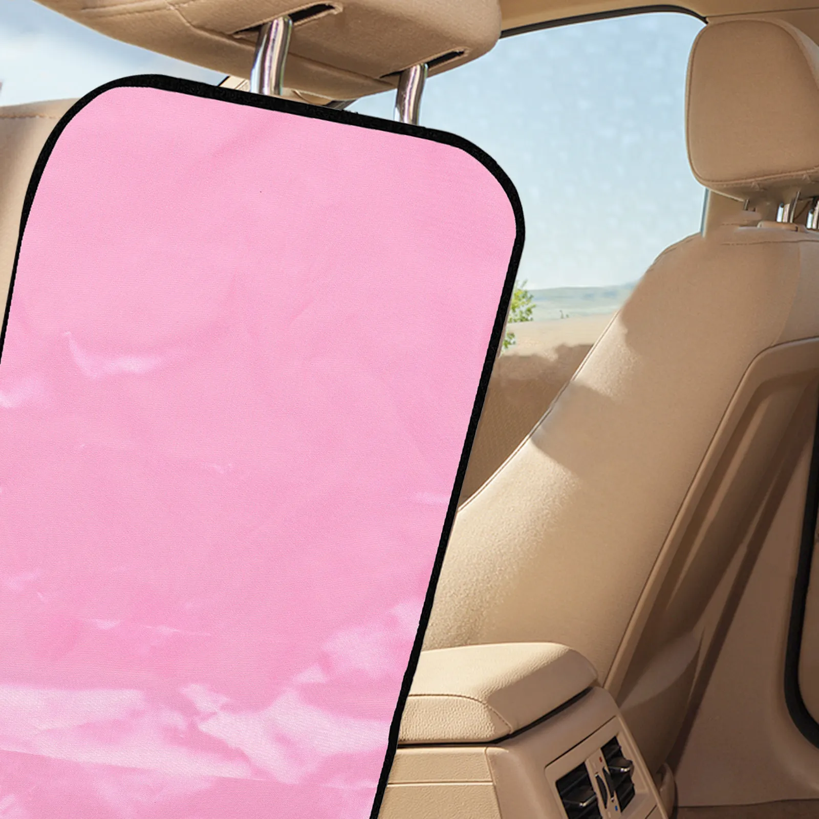 Pink Fake Car Seat Back Protector Backseat Kick Mat Cover Car Seat Guard for Dirt Mud Kick Mat Cover