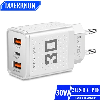 30W USB C telefon şarj PD Muti port cep telefonu hızlı şarj tipi C duvar hızlı şarj adaptörü IPhone 15 Xiaomi Samsung
