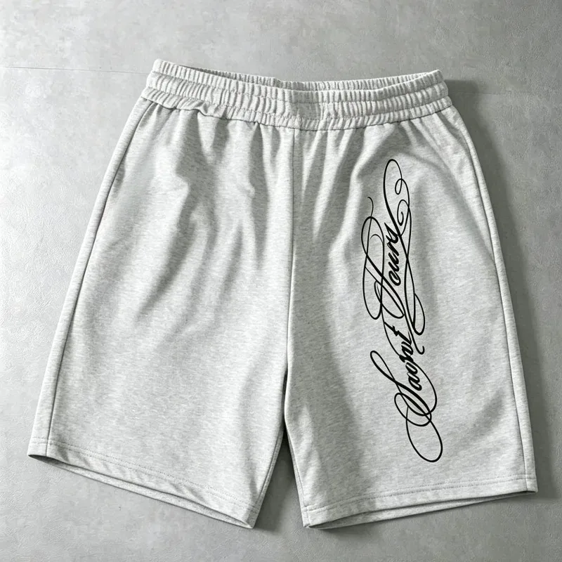 Retro Gothic Bedruckte Herren-Freizeitshorts mit Schriftzug Sommer Neue Sport Unisex Casual Sportshorts – Detail 4