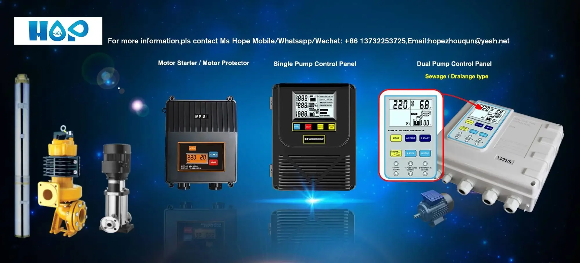 HOP SPLC-1 4-315KW مفتاح مضخة مياه غاطسة أوتوماتيكي صندوق التحكم في قطع غيار مضخة الآبار العميقة