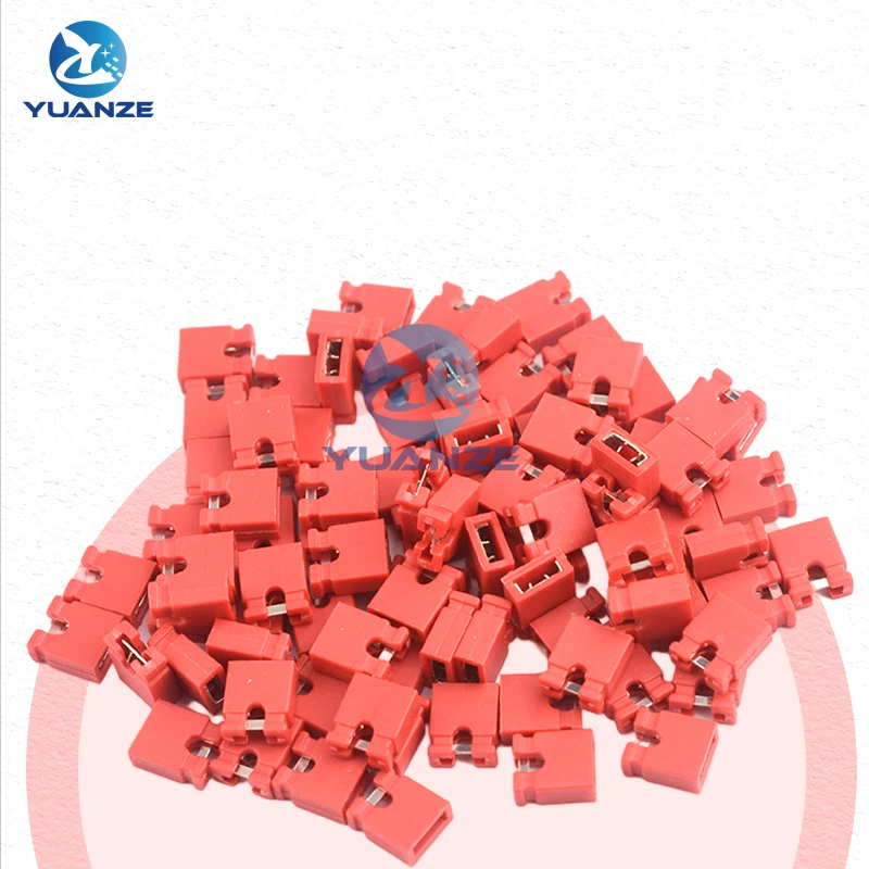 100PCS red JUMPER CAP 2.54MM PITCH Standard PCB Mini Jumper  Short Circuit Cap connector