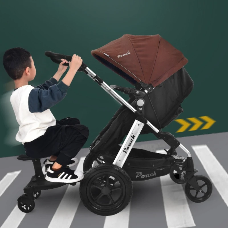 مقعد عربة أطفال قابل للتحويل 2 في 1 ومقطورة أمان - منصة خفيفة الوزن قابلة للطي لرحلات خارجية للأطفال الصغار #3