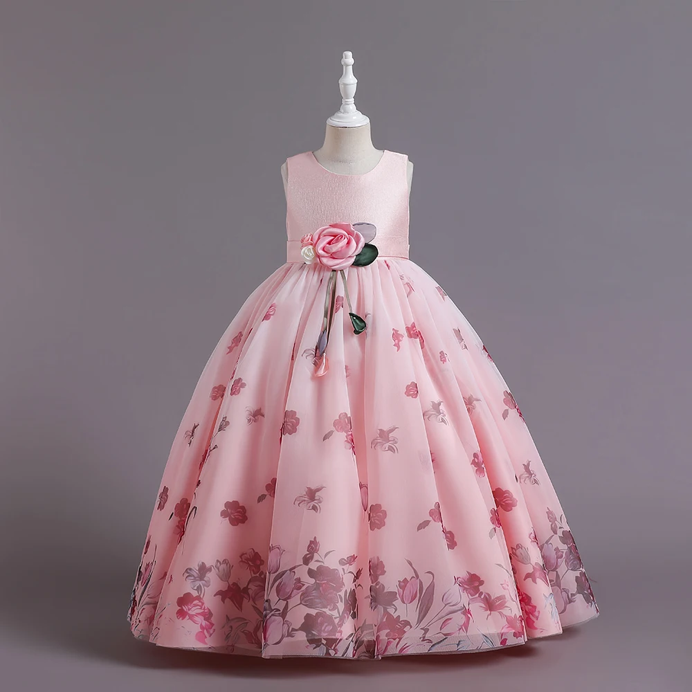 

HETISO праздничные платья для девочек с цветочным принтом, фатиновое детское выпускное свадебное платье, новогодний вечерний костюм для выпускного вечера, От 8, 10, 12 лет