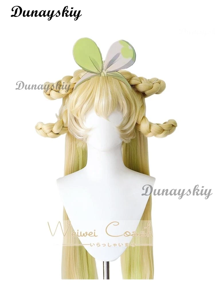 Wuthering Waves Verina Cosplay Wig Nature Calling Hair Gold Green Long Hair Game Heat-resistant Fiber Hair Rose Wig Net Free Cap