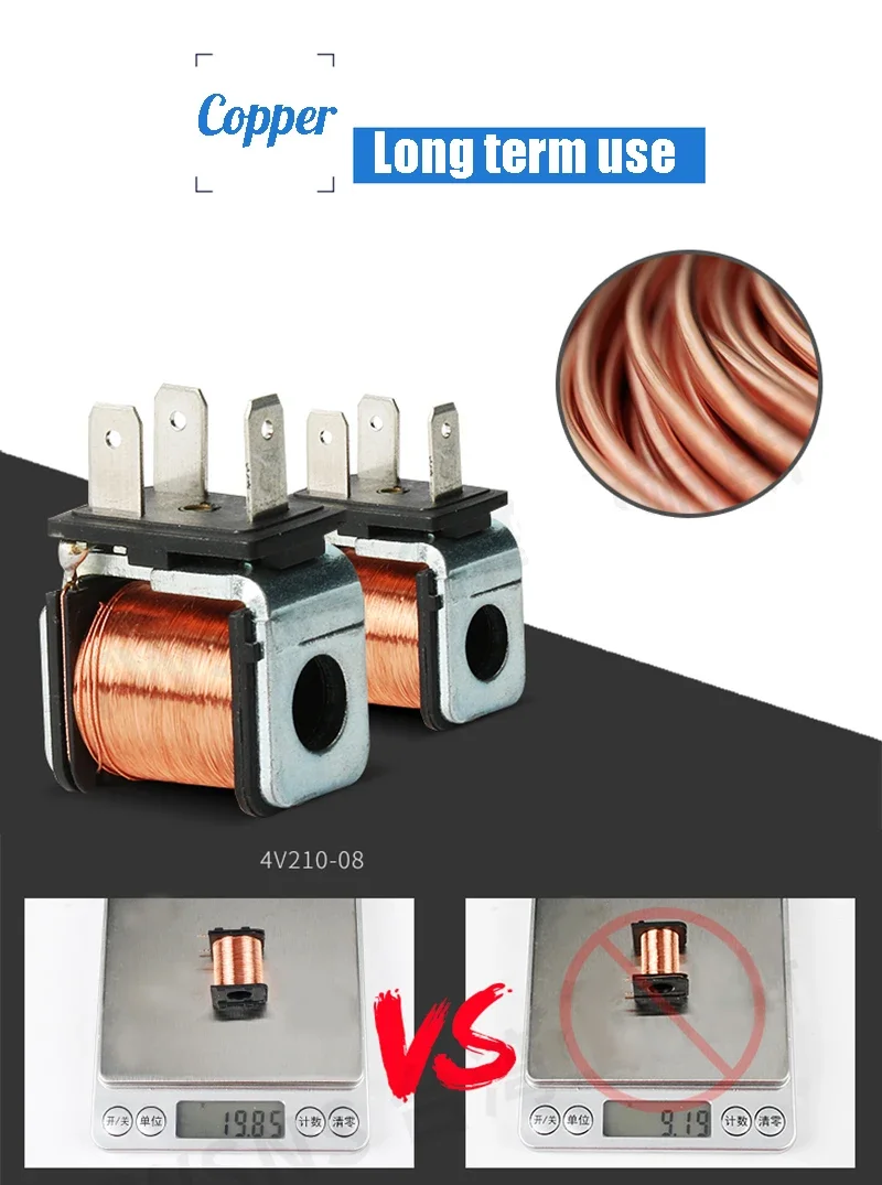 صمام لولبي 4V110-06 1/8 Bsp Air Solenoid Valve 5 Way Port 2 Position Gas Pneumatic Electric Magnetic Valves DC12V 24V 110 V220V Coi الغاز والوقود — تفصيل 1