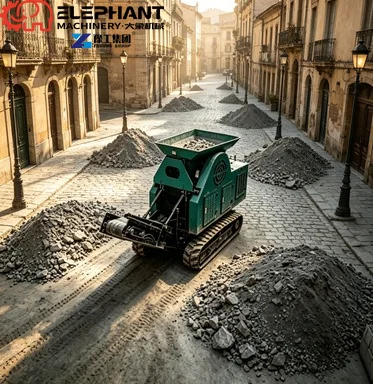 Portable Tracked Mobile Rock Crusher Strong Crushing Force For Hard Granite Basalt Stone Processing Equipment