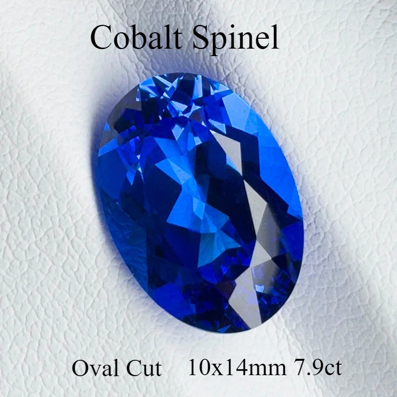 Cobalt Spinel Oval Cut 10x14mm 7.9ct  VVS1 Gemstone for Diy Jewelry Making with AGL Certificate