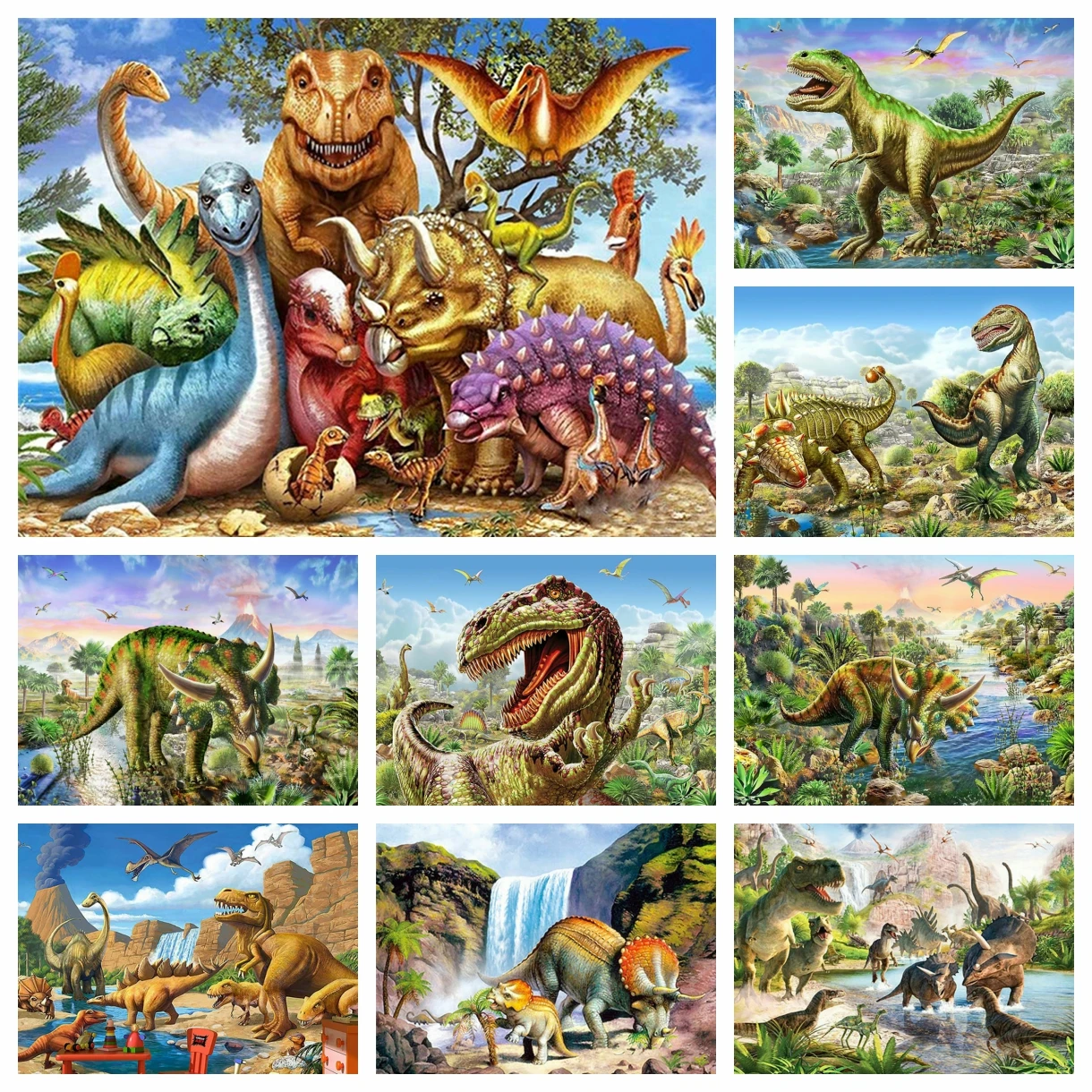 

5D Diamond Painting Dinosaur Diamond Embroidery Painting Triceratops Tyrannosaurus Rex DIY Diamond Mosaic Rhinestone Home Decor