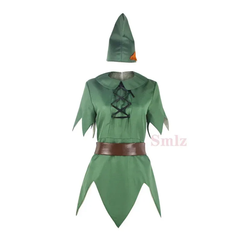 영화 피터팬 피터팬 코스프레 의상 남성 버전 그린 탑 바지 모자 벨트 할로윈 카니발 의상 성인