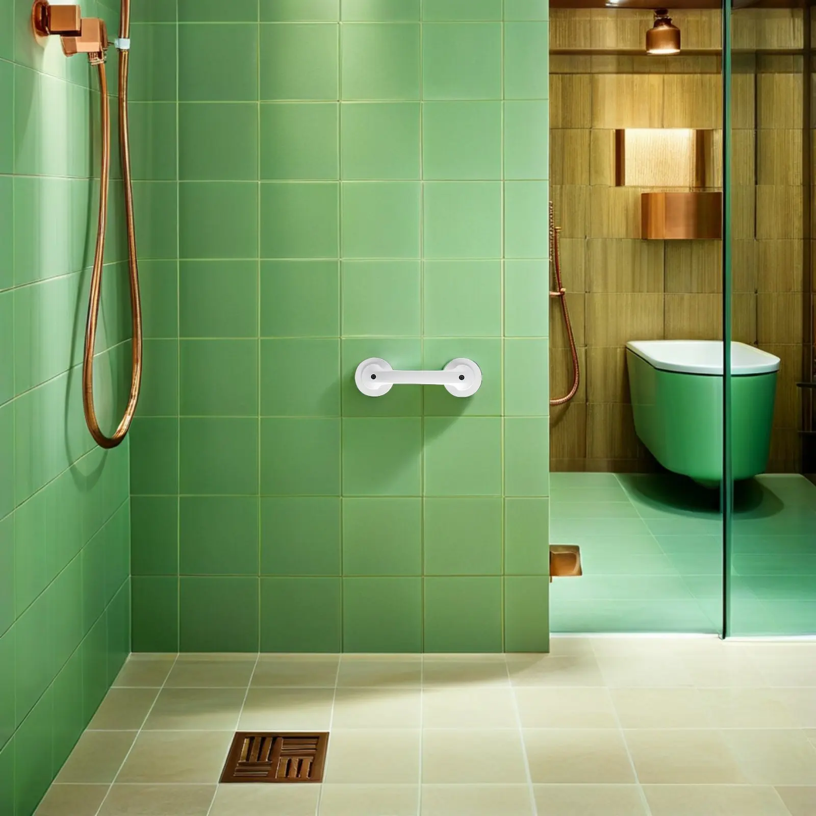 

Suction Cup Shower Handle Grab Bar for Elderly Safety Non-Slip Bathroom Support Handrail Portable Compact Travel Friendly