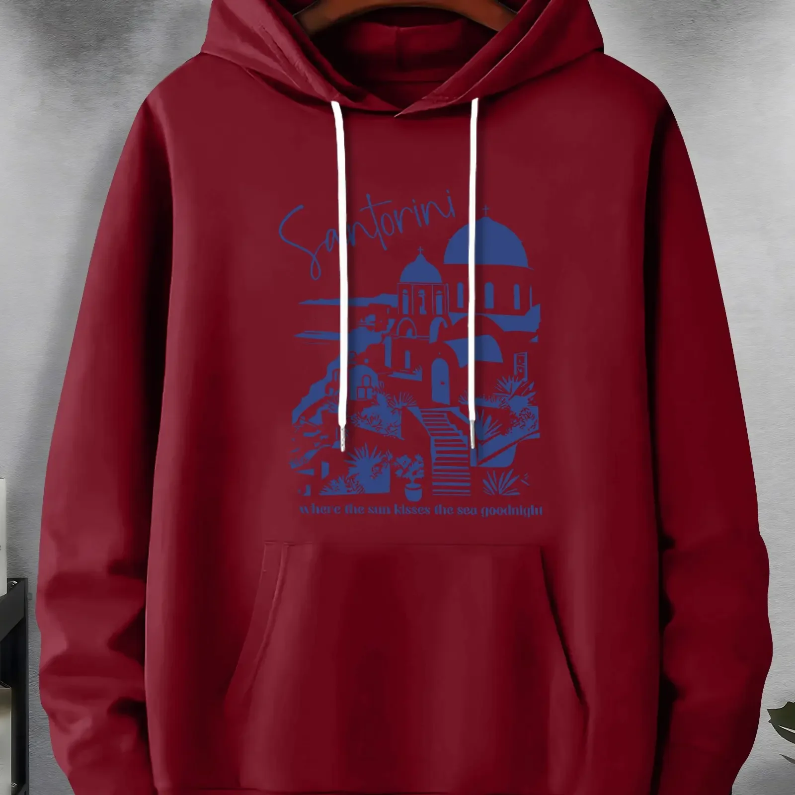 Men'S Oversized Baggy Hoodies Retro American Creative Graphic Printed Street Style Hooded Sweatshirts