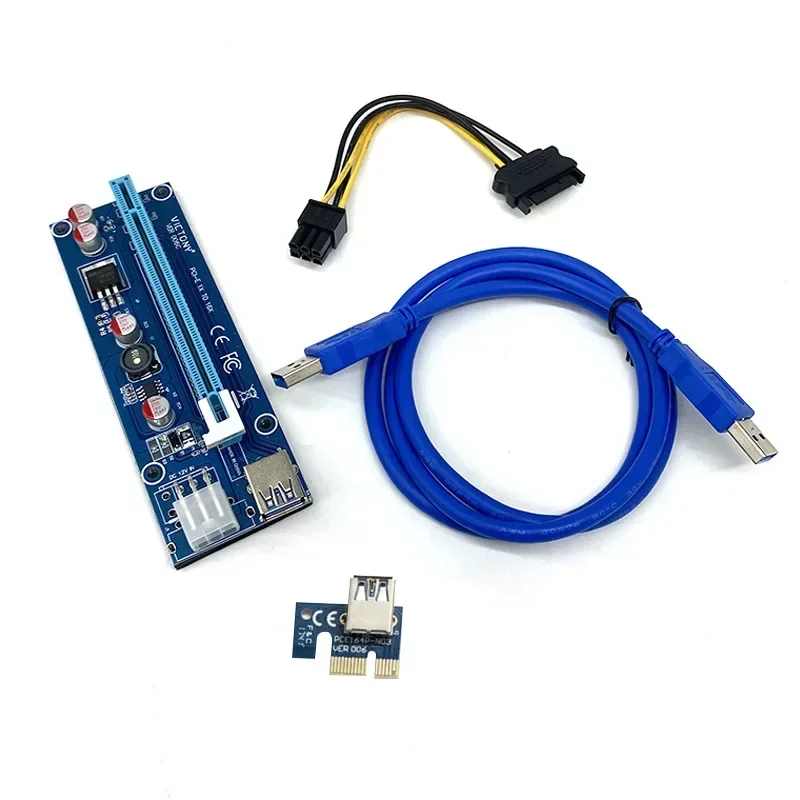 

60CM USB 3.0 Cable, SATA To 6Pin Power Cord for Graphics Card, PCI-E Riser Card, PCIE 1X To 16X Extender